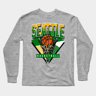 Seattle Basketball 90s Throwback Long Sleeve T-Shirt